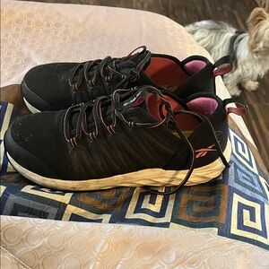 Reebok Black and Pink Sneakers